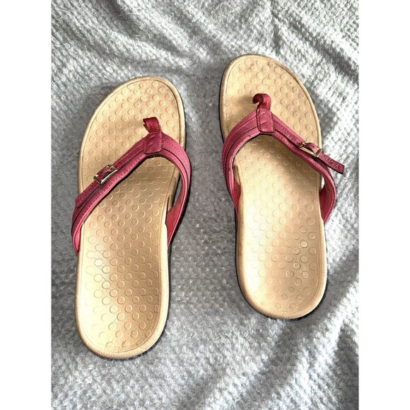 Vionic Red and Tan Sandals - Picture 1 of 12